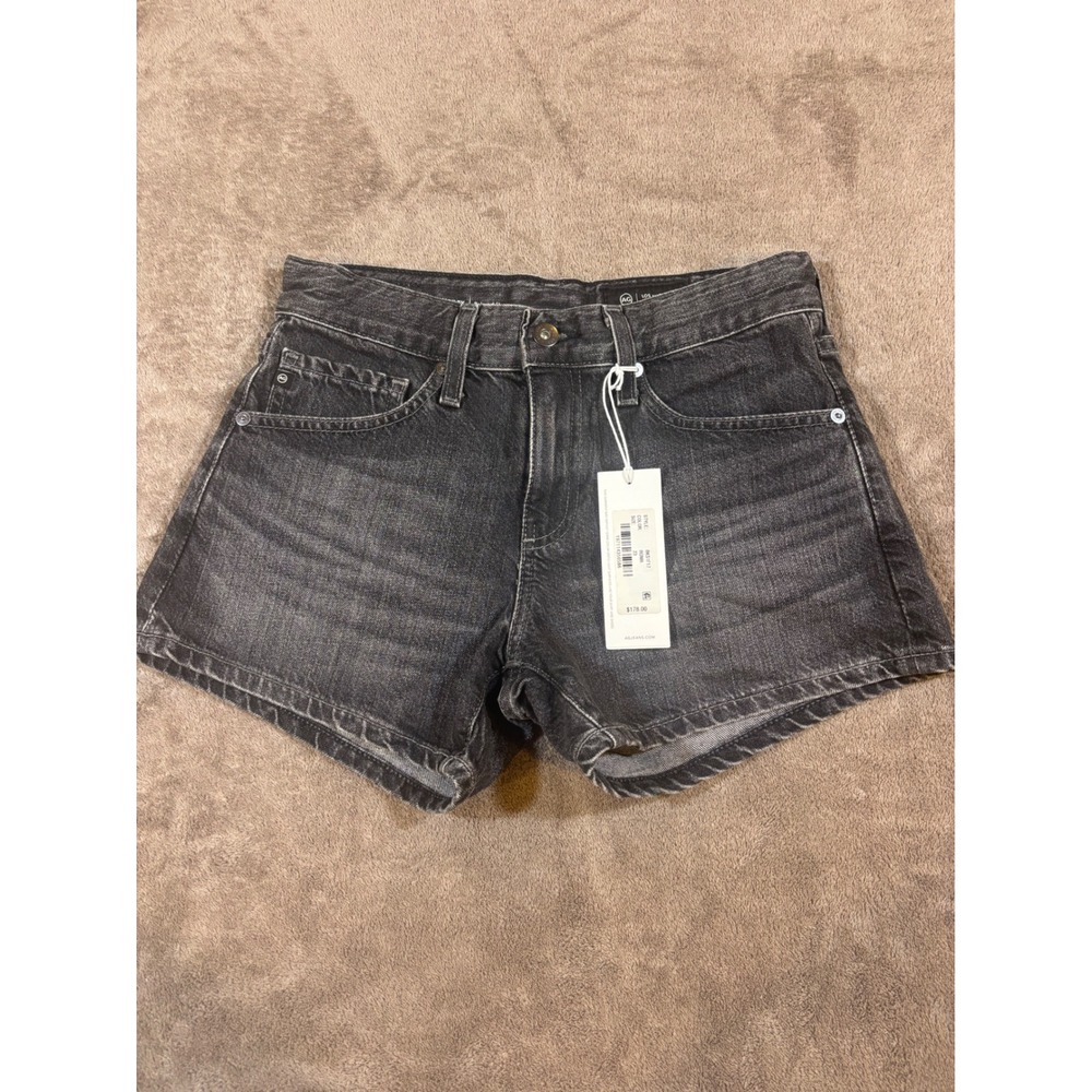 NWT AG Adriano Goldschmied Hailey Relaxed Short Roma Black Denim 23